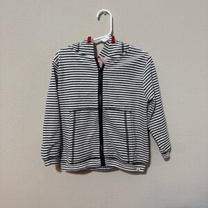 Me & Henry Terrycloth Zippered Swim Coverup Jacket Blue & White‎ Hooded Size 2-3